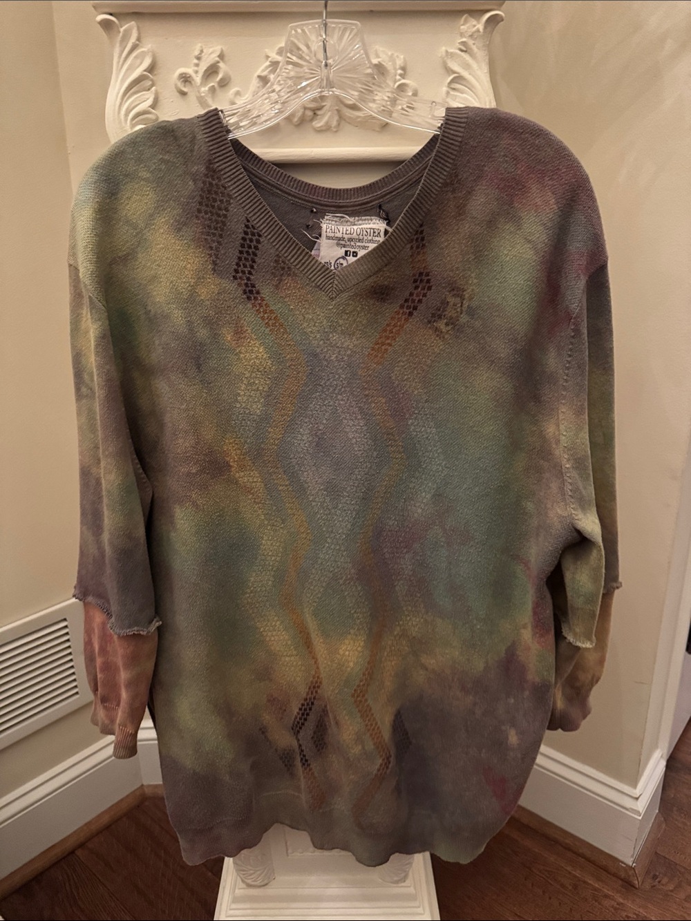 VINTAGE STYLE Multi-Color Tie-Dye Knit Sweater